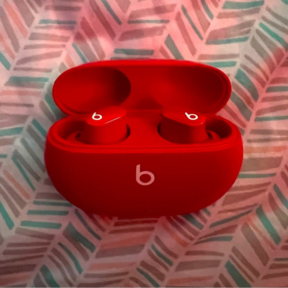 Red Beats Studio Buds True Wireless Noise Cancelling Earbuds